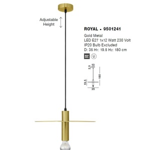 Lustra/Pendul design modern ROYAL auriu 138658 universul-luminii.ro
