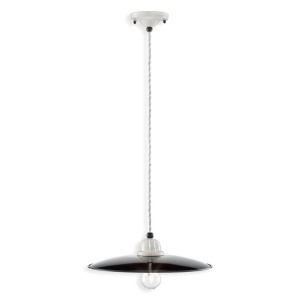 Lustra, Pendul design retro realizata manual B&W, diametru 35cm - Img 1