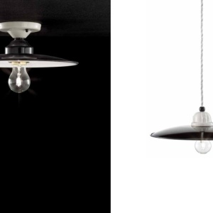 Lustra, Pendul design retro realizata manual B&W, diametru 35cm - Img 2