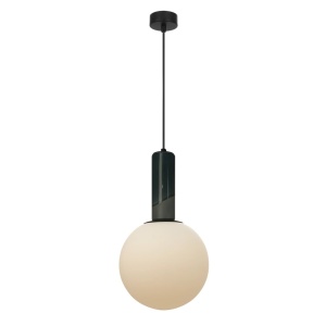Lustra, Pendul din ceramica verde inchis si sticla Rainbow