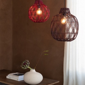 Lustra/Pendul Eco, Bambus, Mendoza visiniu, L 243528 universul-luminii.ro