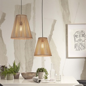 Lustra/Pendul eco din bambus Merapi tapered L, nat 121178 universul-luminii.ro