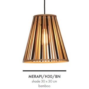 Lustra/Pendul eco din bambus Merapi tapered S, bl/nat 213398 universul-luminii.ro