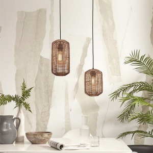 Lustra/Pendul eco din ratan Tanami tube S, nat 213648 universul-luminii.ro