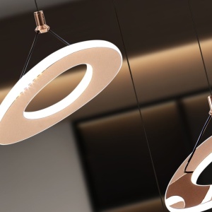Lustra Pendul LED auriu roze Mirena 249658 universul-luminii.ro