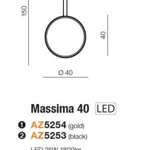 Lustra / Pendul LED design circular MASSIMA 40 BK - Img 3