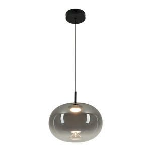 Lustra/Pendul LED design decorativ VITRO gri fumuriu/negru - Img 2
