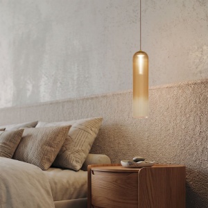 Lustra, Pendul LED modern sticla champagne SAPEL