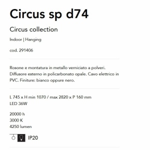 Lustra / Pendul LED suspendata design modern circular Circus sp d74 negra - Img 3