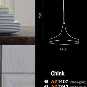 Lustra / Pendul metal design retro CHINK negru/auriu - Img 7