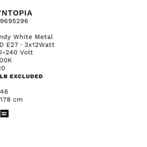 Lustra/Pendul metalic design decorativ SYNTOPIA alb - Img 2