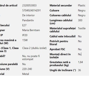 Lustra/Pendul metalic design nordic Align negru - Img 8