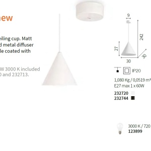 Lustra, Pendul modern A-LINE SP1 D30 NERO 232744 IDL - Img 2
