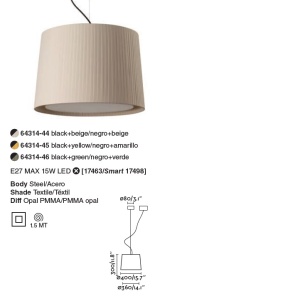 Lustra / Pendul modern design elegant SAMBA 45cm galben 64314-45 90468 universul-luminii.ro