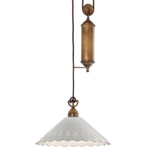 Lustra, Pendul rustic fabricat manual diametru 40cm Fiori di Pizzo 065.12.OC - Img 1
