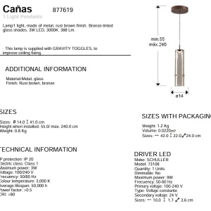 Lustra, Pendul suspendat LED Canas - Img 5