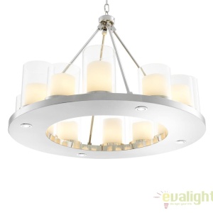 Lustra realizata manual, finisaj otel inoxidabil, telecomanda, Summit 90cm 111305 HZ 181608 universul-luminii.ro