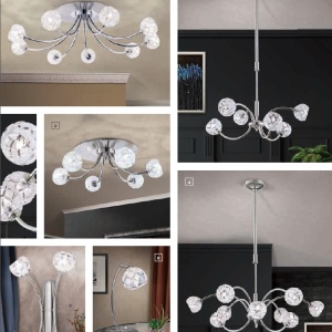 Lustra reglabila design modern de lux Maderno 6L crom 198328 universul-luminii.ro