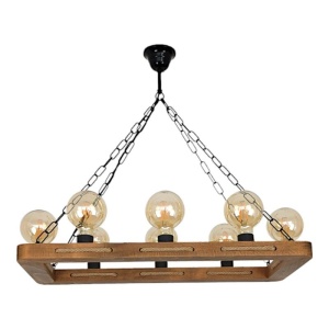 Lustra rustica fabricata manual din lemn KAVALA 8L 151288 universul-luminii.ro