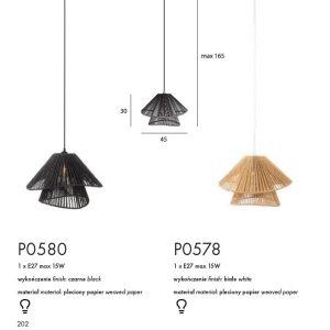 Lustra stil modern natural Amalfi II negru 238808 universul-luminii.ro