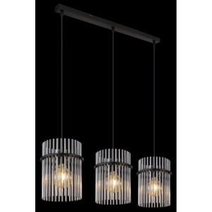 Lustra suspendata 3L design modern GORLEY negru, fumuriu 134668 universul-luminii.ro