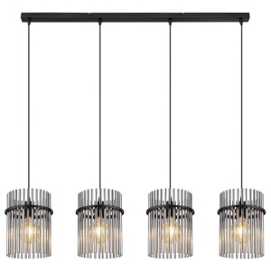 Lustra suspendata 4L design modern GORLEY negru, fumuriu 134688 universul-luminii.ro