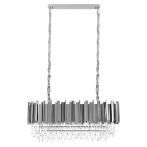 Lustra suspendata, Cristale de Sticla, Glamour Long Silver 90