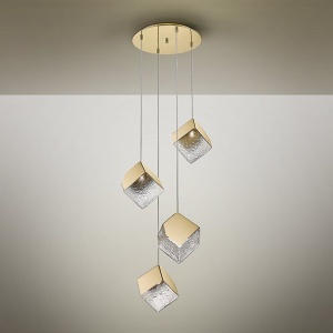 Lustra suspendata cu 4 Pendule design decorativ Priscila aurie 122528 universul-luminii.ro