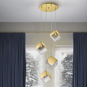 Lustra suspendata cu 4 Pendule design decorativ Priscila aurie 214348 universul-luminii.ro