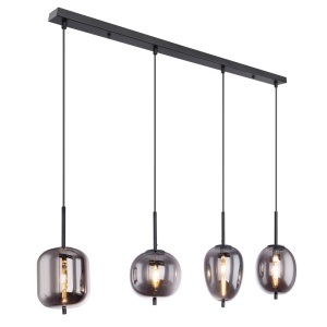 Lustra suspendata cu 4 pendule design modern BLACKY fumuriu 15345-4 GL