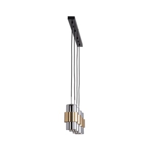 Lustra suspendata cu 4 pendule design modern Vaia crom, auriu - Img 1
