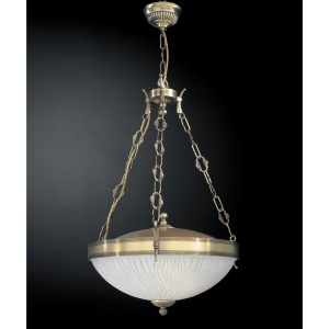 Lustra suspendata design clasic din alama si sticla 5600