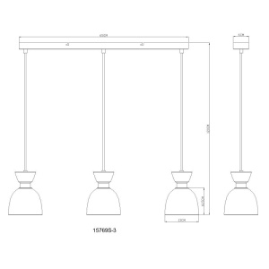 Lustra suspendata design decorativ MASSEY fumuriu 15769S-3 GL 247848 universul-luminii.ro