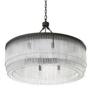 Lustra suspendata design elegant Hector L, metal bronz 114786 HZ