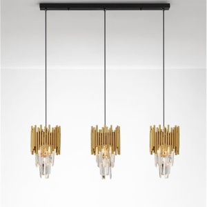 Lustra suspendata design elegant MAGNOLIA 3L aurie - Img 4