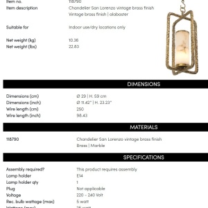 Lustra suspendata design LUX San Lorenzo, alama vintage 224838 universul-luminii.ro