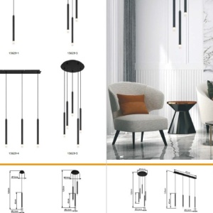 Lustra suspendata design minimalist BLAKE 4L negru - Img 8