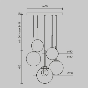 Lustra suspendata design modern minimalist Basic 5L aurie - Img 6