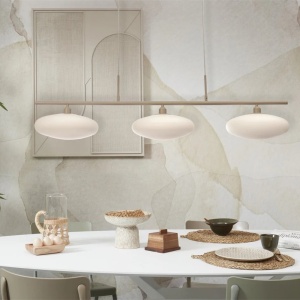 Lustra suspendata design modern Sapporo 3 alb/sand 141708 universul-luminii.ro