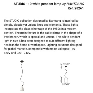 Lustra suspendata design modern Studio 110 alb - Img 3