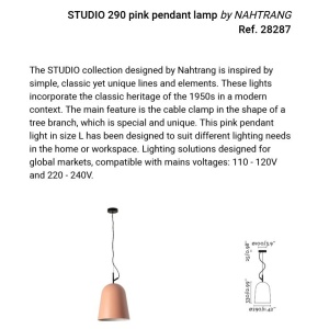Lustra suspendata design modern Studio 290 roz 160948 universul-luminii.ro