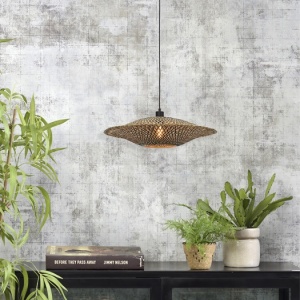 Lustra suspendata din bambus Bali orizontal M, 60cm 193968 universul-luminii.ro