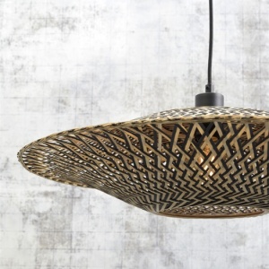Lustra suspendata din bambus Bali orizontal M, 60cm 89378 universul-luminii.ro