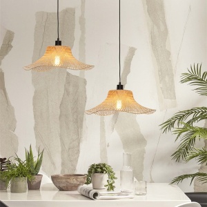 Lustra suspendata din bambus Ibiza S 50cm, natur 231638 universul-luminii.ro