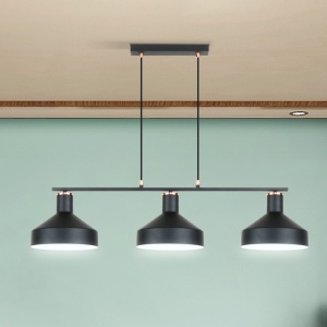 Lustra suspendata din metal design moderm Irias 3L negru/cupru