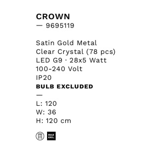 Lustra suspendata eleganta design modern Crown 120x36cm 158078 universul-luminii.ro
