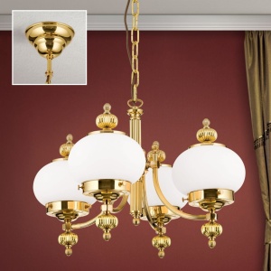 Lustra suspendata eleganta stil clasic Nostalgie 4L alama lucios/opal 163648 universul-luminii.ro