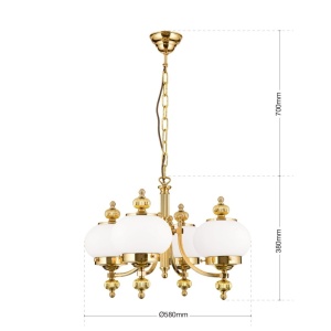 Lustra suspendata eleganta stil clasic Nostalgie 4L alama lucios/opal 241428 universul-luminii.ro