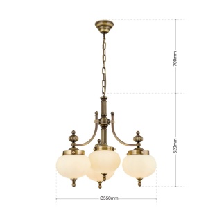Lustra suspendata eleganta stil clasic Nostalgie 4L patina/ champagne 241468 universul-luminii.ro