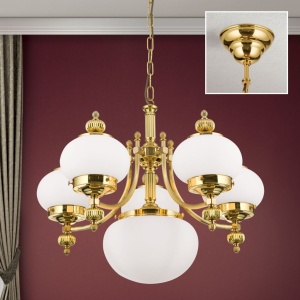 Lustra suspendata eleganta stil clasic Nostalgie 6L alama lucios/opal 163678 universul-luminii.ro